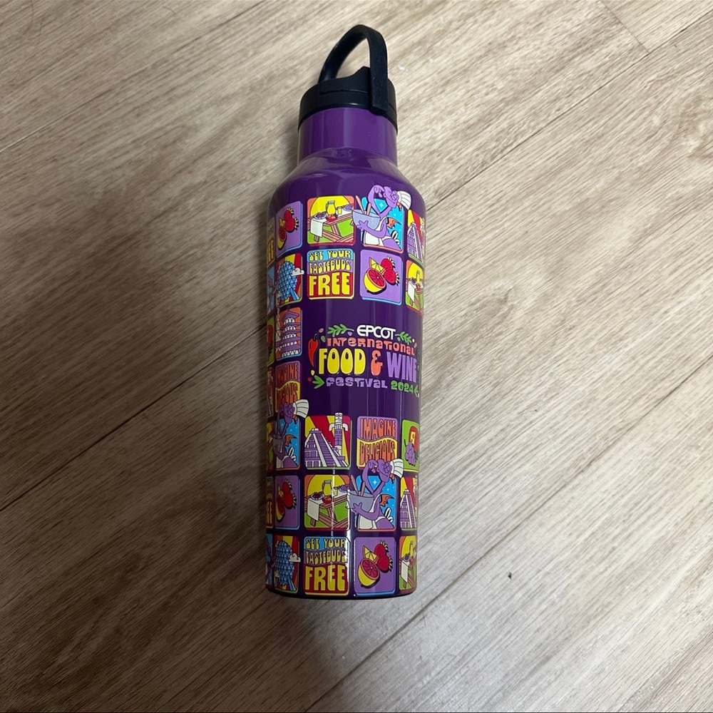 Disney 2024 Epcot Food & Wine Festival Figment Corkcicle Water Bottle NEW